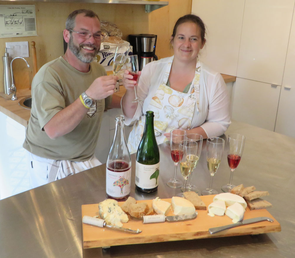 Glen Symons and Heather Robertson toast they first cheese creations.